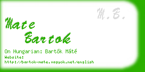 mate bartok business card